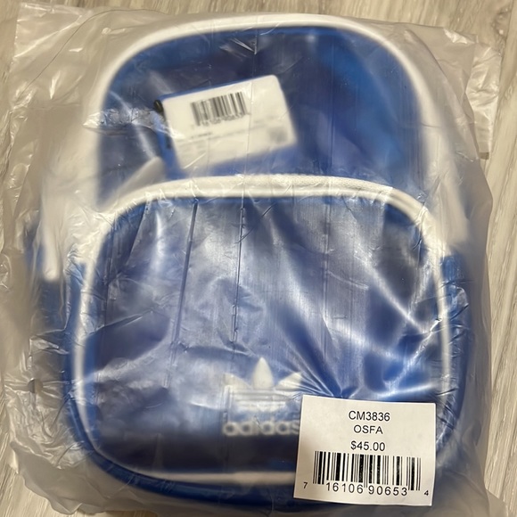 Adidas originals blue clear mini backpack bag